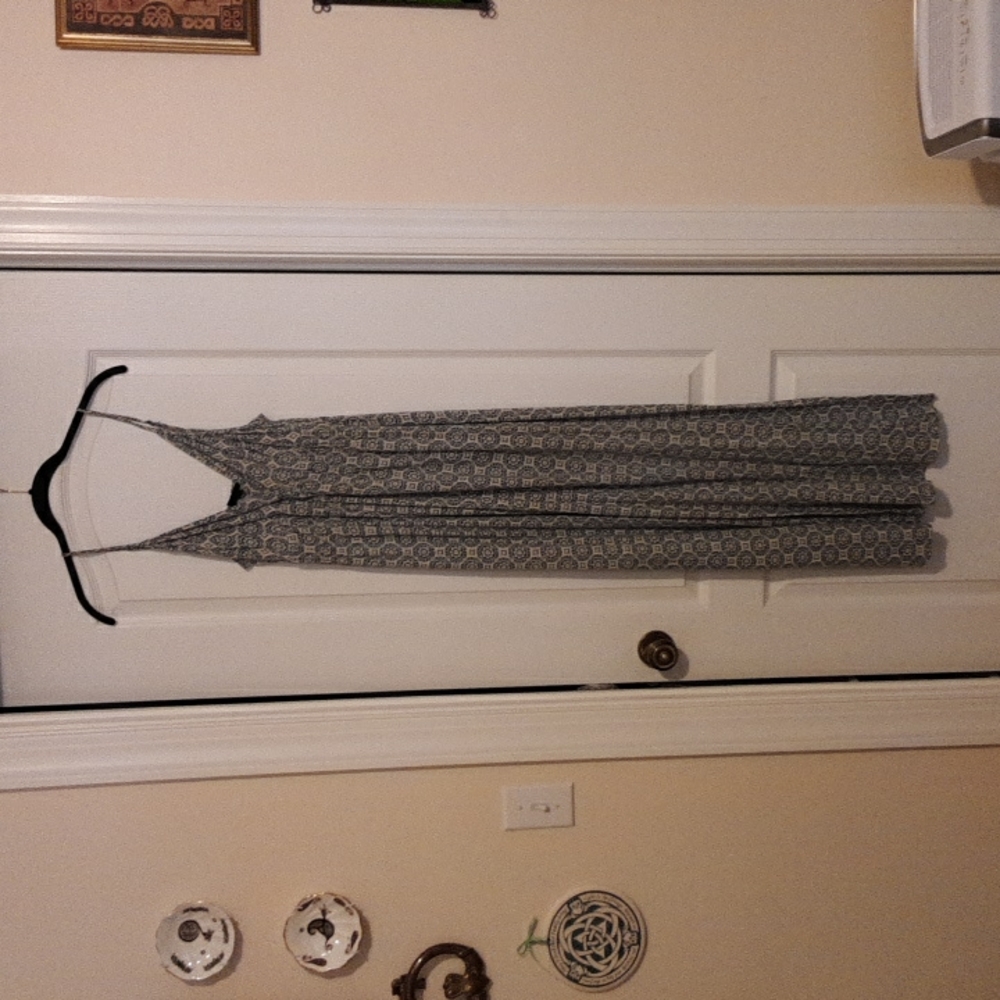 Mossimo (Target) Blue & Cream Print Maxi Dress